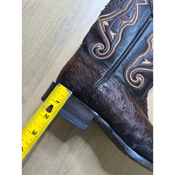 Los Altos Full Quill Ostrich Cowboy Boots Brown Western Leather Mens 7 EE Mexico main image 9
